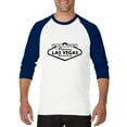 thumbnail image 1 of Mens Raglan Sleeve Baseball T-Shirts - Welcome to Las Vegas Nevada, 1 of 5