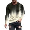 Mens Raglan Sleeve Bodybuilding Gym Tee Shirt Mens Casual Fashion Round Neck Long Sleeve Tshirts Vintage 3D Printed Shirts Funny Graphic Hip Hop Streetwear Tees Top