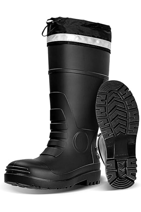 Mens Rain Boots Knee High Waterproof Boot with PVC Rubber Mud Boots for Men, Comfort Lightweight Gardening Fishing Shoes for Yard Farm Outdoor Work