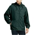 thumbnail image 1 of Mens Rain Coat Waterproof with Hood Lightweight Windbreaker Softshell Jacket with Pockets for Hiking Cycling New Jackets for Men Casual Green M, 1 of 6