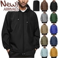 thumbnail image 1 of Mens Rain Jacket Packable Lightweight Waterproof Windbreaker Hooded Rain Coat Casual Full Zip Up Outdoor Coat Outerwear with Pockets, 1 of 9