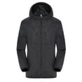 thumbnail image 1 of Mens Rain Jacket Raincoat Windbreaker Lightweight Packable with Hood Unisex Travel Hiking Cycling Jackets Black 4XL, 1 of 4