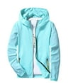 thumbnail image 1 of Mens Rain Jacket Raincoat Windbreaker Running Waterproof Lightweight Packable with Hood Travel Hiking Cycling Light Blue 5XL, 1 of 4