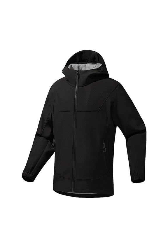 Mens Rain Jacket Waterproof Lightweight Windbreaker Hooded Softshell Jacket for Hiking Travel Outdoor Performance with Multi Pockets