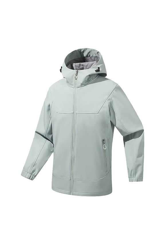 Mens Rain Jacket Waterproof Lightweight Windbreaker Hooded Softshell Jacket for Hiking Travel Outdoor Performance with Multi Pockets