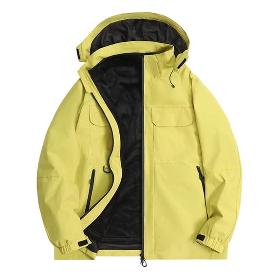 Mens Rain Jacket Waterproof Windproof 3-in-1 Hiking Jacket With Multiple Pockets Fall Winter Casual Workwear Outdoor Detachable Liner Coat