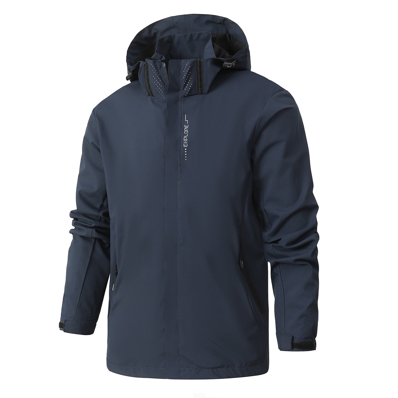 Rain Jacket Men Waterproof Windbreaker, Lightweight Hooded