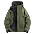 thumbnail image 1 of Mens Rain Jackets Outdoor Windproof Waterproof Hooded Workwear Coats Lightweight Hiking Fishing Golf Hooded Windbreaker, 1 of 7