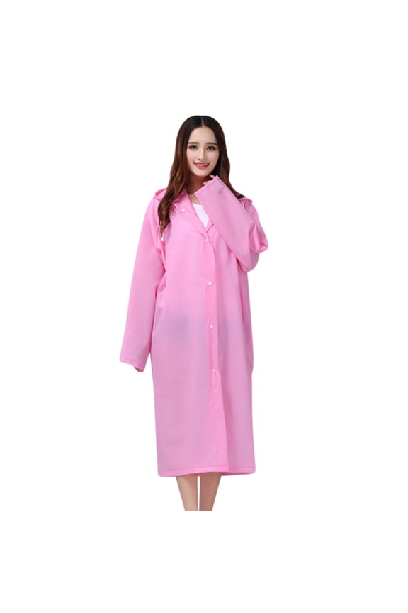 Mens Raincoat with Hood Portable Waterproof Transparent Rain Cape for Adults, One Size Fits All for Camping, Hiking & Travel