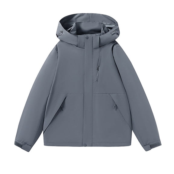 Mens Raincoats Men's Solid Color Waterproof Long Sleeved Hooded Workwear With Multiple Pockets Jacket Rain Jacket Men Winter Coats Long Sleeve Tops Men Rain Jacket Men Basic tops