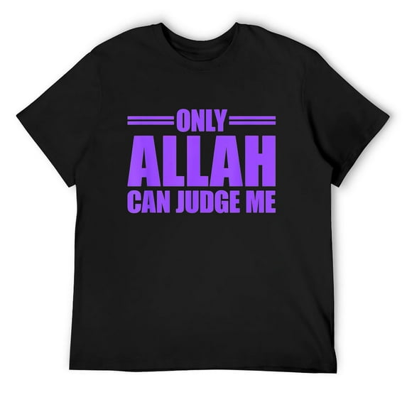 Mens Ramadan Kareem Shirt Ramadan Mubarak Only Allah Can Judge Me T-Shirt Black Small