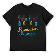 Mens Ramadan Kareem Shirt for Kids Islamic Fasting Ramadan Kareem T-Shirt Black Small