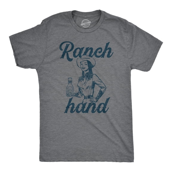 Mens Ranch Hand T Shirt Funny Farm Rancher Dressing Joke Tee for Guys Graphic Tees
