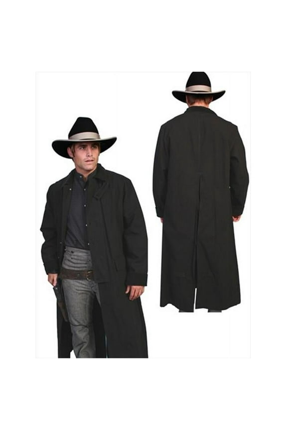 Mens Rangewear Canvas Duster Jacket, Black, XXL