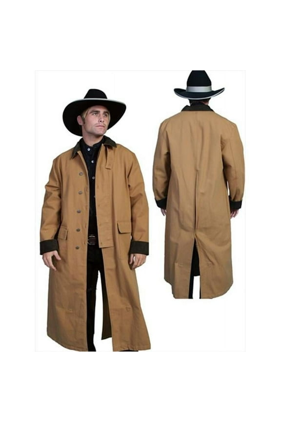 Mens Rangewear Canvas Duster Jacket, Brown, Large