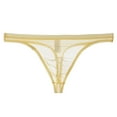 thumbnail image 1 of Mens Ransparent Thong Thin Mesh Sexy Underwear Fun Beige M, 1 of 2