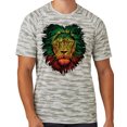 thumbnail image 1 of Mens Rasta Colors Lion Rastafarian Moisture-Wicking Camo Tee Shirt, Extra-Small White, 1 of 5