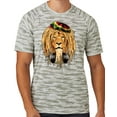 thumbnail image 1 of Mens Rasta Lion with Headphones Rastafarian Moisture-Wicking Camo Tee Shirt, Extra-Small White, 1 of 5