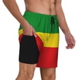 thumbnail image 1 of Mens Rastafari Flag Swimming Trunks with Compression Liner Beach Quick Dry Swim Shorts, 1 of 6