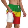 thumbnail image 1 of Mens Rastafari Flag Swimming Trunks with Compression Liner Beach Quick Dry Swim Shorts, 1 of 6