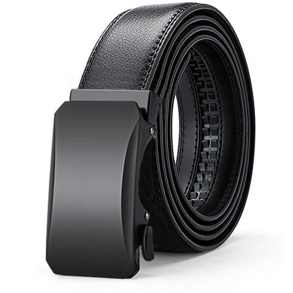 Mens Ratchet Belt, Casaul Leather Belt For Men Dress Slide Belt with Easier Adjustable Automatic Buckle, Trim to Fit with Gift Box