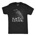 thumbnail image 1 of Mens Raven Lunatic T Shirt Funny Dark Crow Lovers Tee for Guys Graphic Tees, 1 of 9
