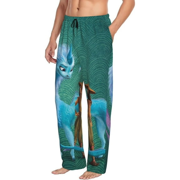 Mens Raya and Last Drago Pajama Pants Soft Lightweight Pajama Pants Cartoon Pajama Bottoms