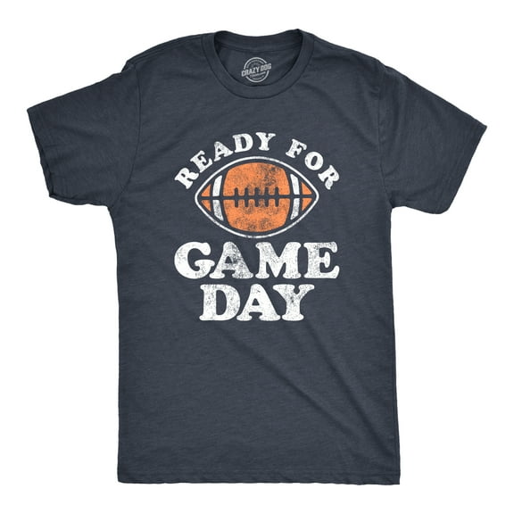 Mens Ready for Game Day T Shirt Funny Football Lovers Gridiron Tee for Guys Graphic Tees
