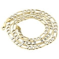 thumbnail image 1 of Mens Real 10K Yellow Gold Diamond Cut Figaro Chain 6.50mm Necklace 30 Inch, 1 of 6