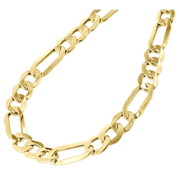 Mens Real 10K Yellow Gold Figaro Chain 10.60mm Necklace High Polished 30 Inch