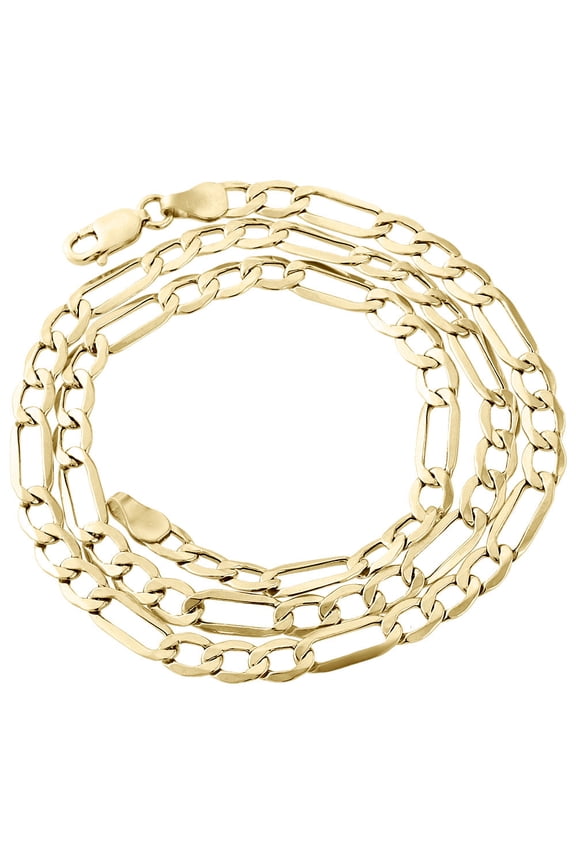 Mens Real 10K Yellow Gold Figaro Chain 4.7mm Necklace High Polished 20 Inches