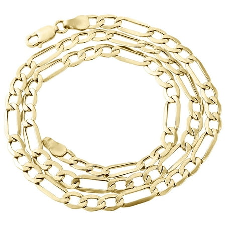 Mens Real 10K Yellow Gold Figaro Chain 4.7mm Necklace High Polished 26 Inches