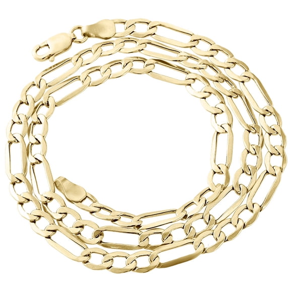Mens Real 10K Yellow Gold Figaro Chain 4.7mm Necklace High Polished 28 Inches