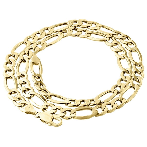 Mens Real 10K Yellow Gold Figaro Chain 8mm Necklace High Polished 22 Inch