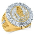 thumbnail image 1 of Mens Real Genuine Natural Diamonds Virgo Zodiac Sign Astrology Horoscope Ring 10K Yellow Gold Finish Pinky Band, 1 of 3