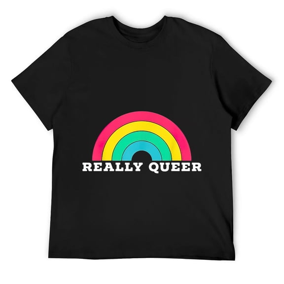 Mens Really Queer Alphabet Mafia LGBT Gay Pride LGBTQIA Rainbow T-Shirt Black