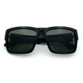 thumbnail image 1 of Mens Rectangle 90s Thick Horn Rim Skater Sport Plastic Sunglasses Black - Green, 1 of 8