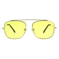 thumbnail image 1 of Mens Rectangular Flat Top Bridgeless Pop Color Lens Metal Sunglasses Yellow, 1 of 4