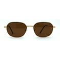 thumbnail image 1 of Mens Rectangular Half Rim 90s Gangster Sunglasses Gold Brown, 1 of 4