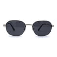 thumbnail image 1 of Mens Rectangular Half Rim 90s Gangster Sunglasses Silver Smoke, 1 of 4
