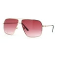 thumbnail image 1 of Mens Rectangular Metal Rim Officer Gentlemanly Racer Sunglasses Gold - Burgundy, 1 of 4