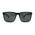 thumbnail image 1 of Mens Rectangular Minimal Horn Rim Sporty Gentlemanly Sunglasses Matte Black - Black, 1 of 4