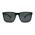 thumbnail image 1 of Mens Rectangular Minimal Horn Rim Sporty Gentlemanly Sunglasses Shiny Black - Black, 1 of 4