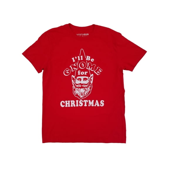 Mens Red I'll Be Gnome For Christmas Athletic Fit T-Shirt XX-Large