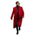 thumbnail image 1 of Mens Red Overcoat - Double Breasted Full Length Wool Coat By Alberto Nardoni Brand Designer, 1 of 3