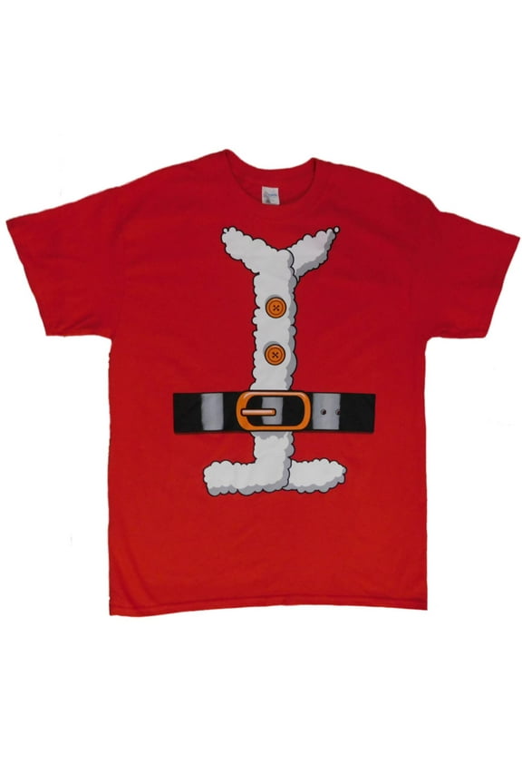 Mens Red Santa Claus Christmas Holiday Costume T-Shirt M