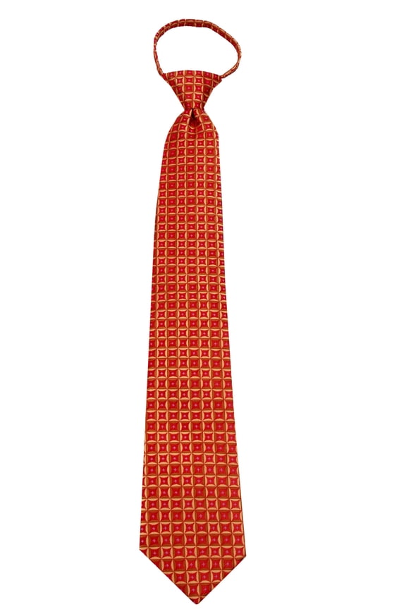 Mens Red Zipper Pre-made Fashion Zipper Necktie Ties