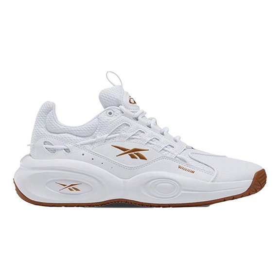 Mens Reebok REEBOK SOLUTION MID Shoe Size: 9.5 Footwear White - Gold Basketball