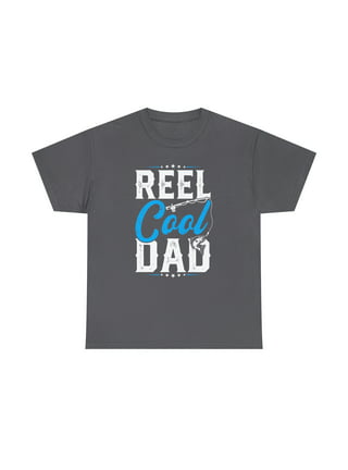 Mens Reel Cool Dad T shirt Funny Fathers Day Fishing Gift for Husband  Fisherman Graphic Tees 