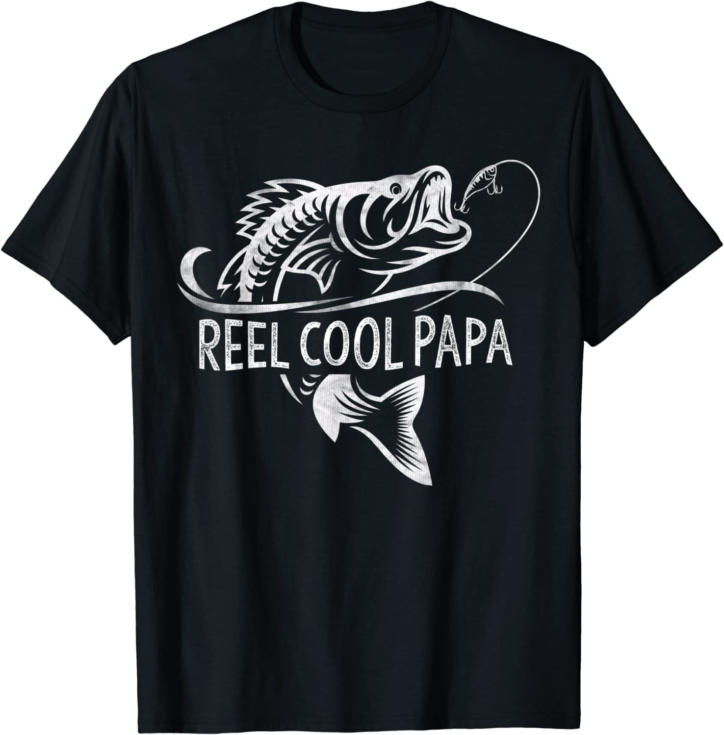 Mens Reel Cool Papa Fishing Dad Gifts Father's Day Fisherman Fish T-Shirt 
